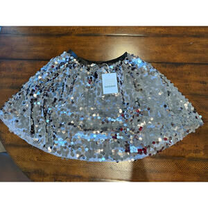 Rachel Parcell - Girls Sequin Pull On Skirt - Silver, Size 7